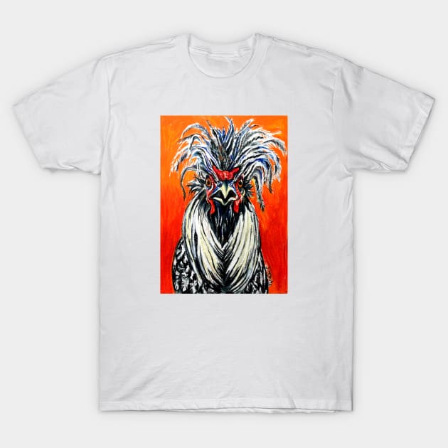 Fiery Polish Rooster, Roody T-Shirt by jenesaiscluck